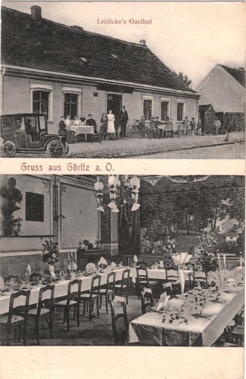 Historische Fotos der Stadt Göritz (Oder) Stadtansichten - Leidickes Gasthof