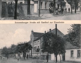 Sonnenburger Straße mit Gasthof zur Eisenbahn